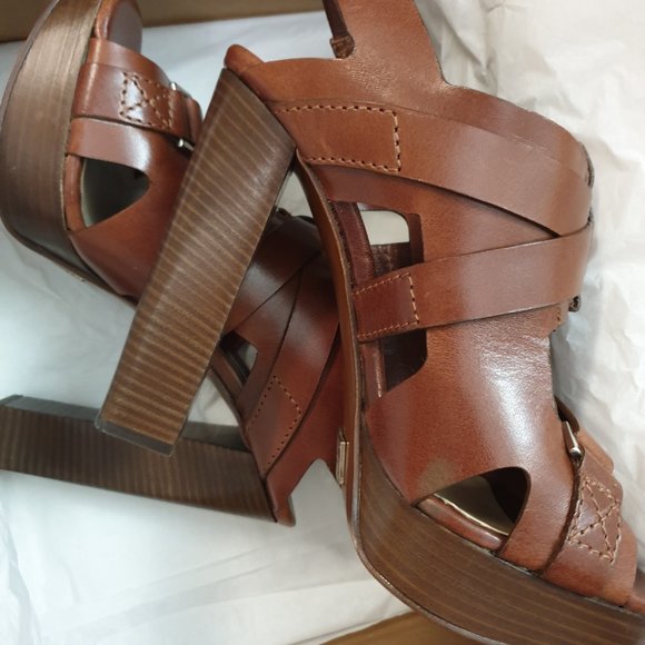 MICHAEL KORS MK16141 PLATFORM SANDAL PEEP TOE HEELS SIZE 39 (US 9M) MSRP $995 - Picture 12 of 13